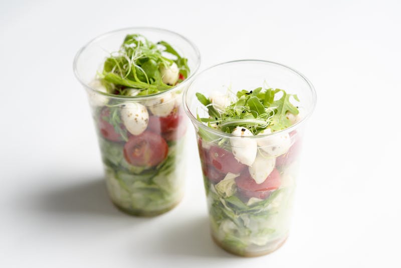 Chicken Caprese salad with grilled chicken and fresh mozzarella