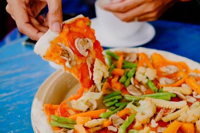Garden Veggie mods pizza loaded with fresh vegetables